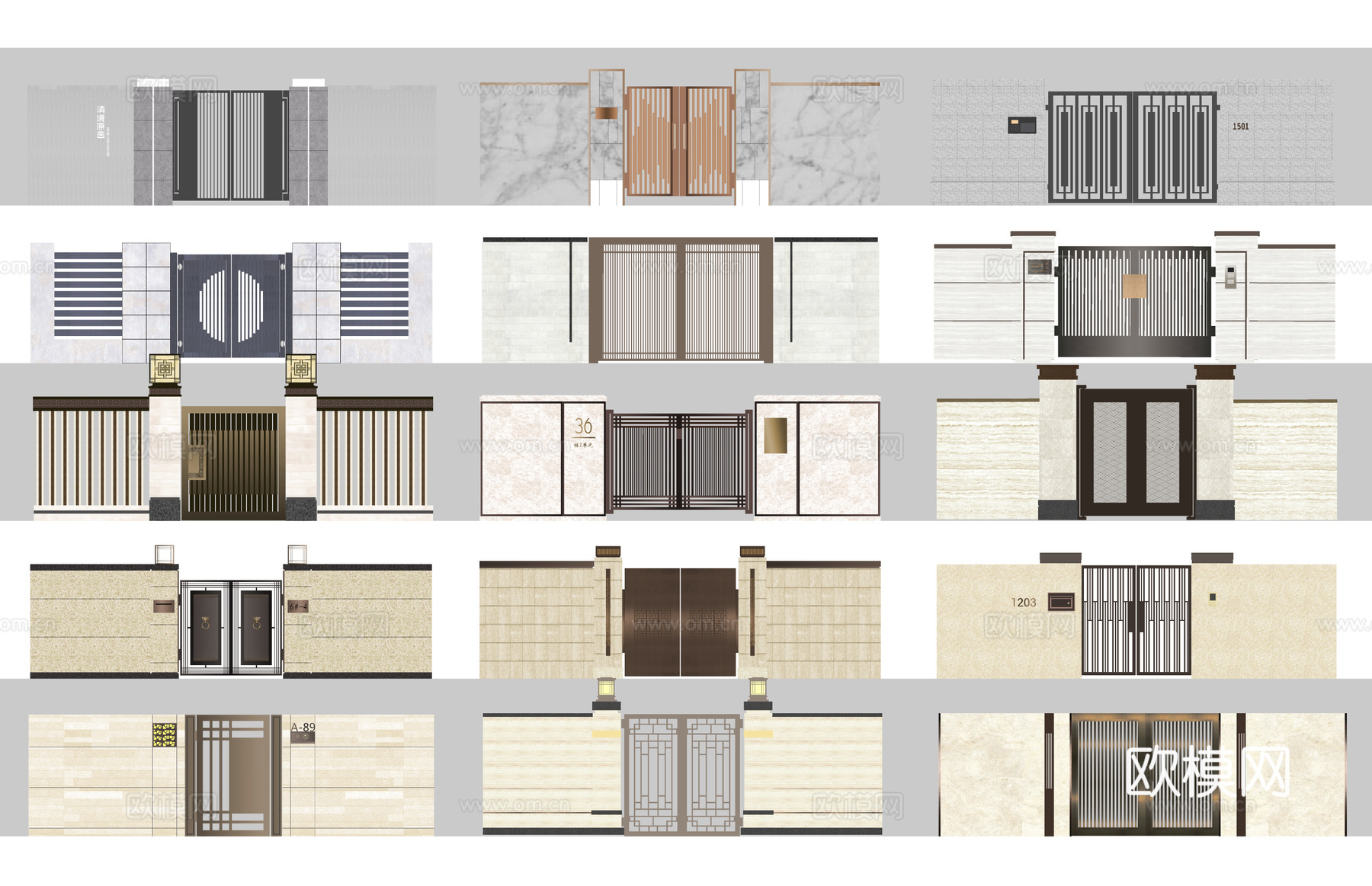 草坪灯 造景 水池 室内造景 庭院门 庭院灯 室内景观 露台su模型