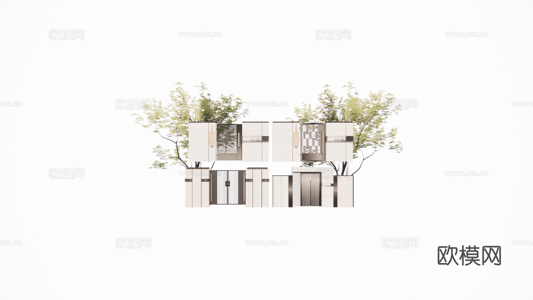 草坪灯 造景 水池 室内造景 庭院门 庭院灯 室内景观 露台su模型