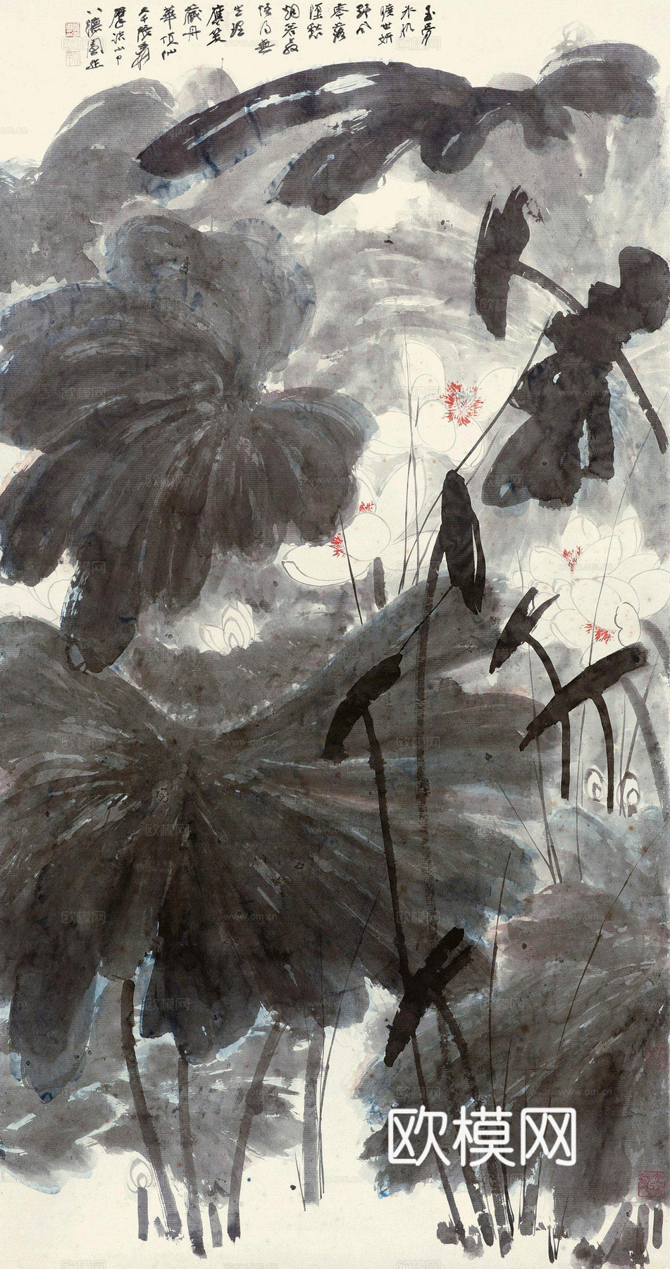 张大千绘画作品，中国近现代水墨画，写意水墨画49下载