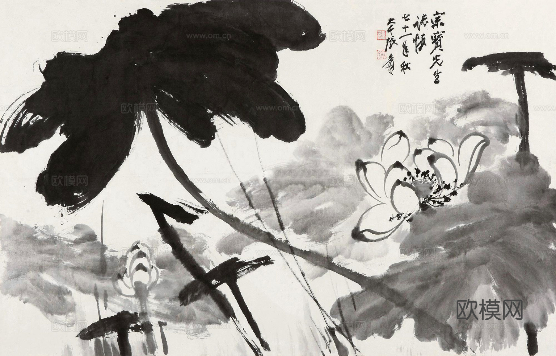 张大千绘画作品，中国近现代水墨画，写意水墨画75下载