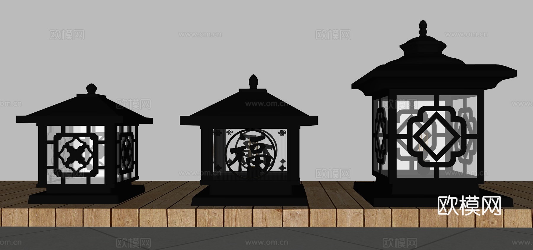 地灯 庭院灯 柱灯 太阳能灯su模型