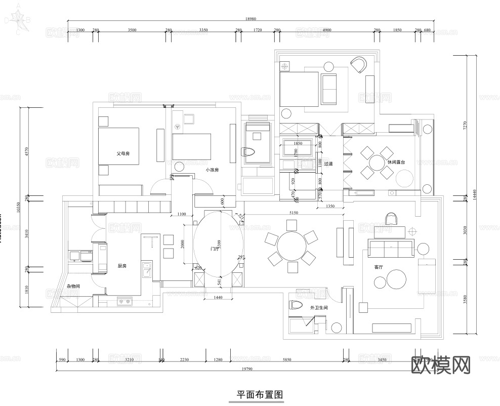 轻奢大平层 样板间 最新全套施工图合集cad施工图