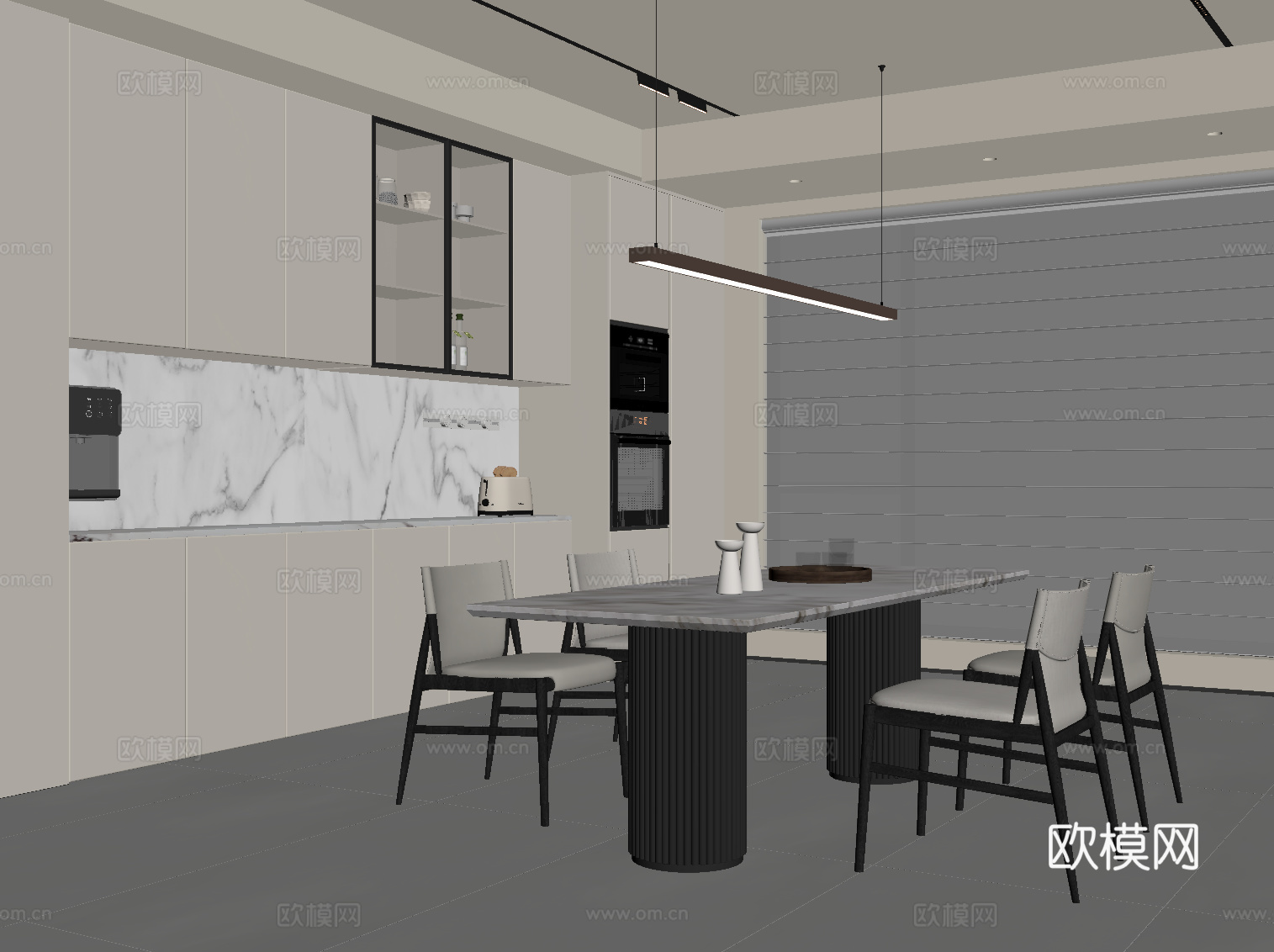 现代餐厅su模型