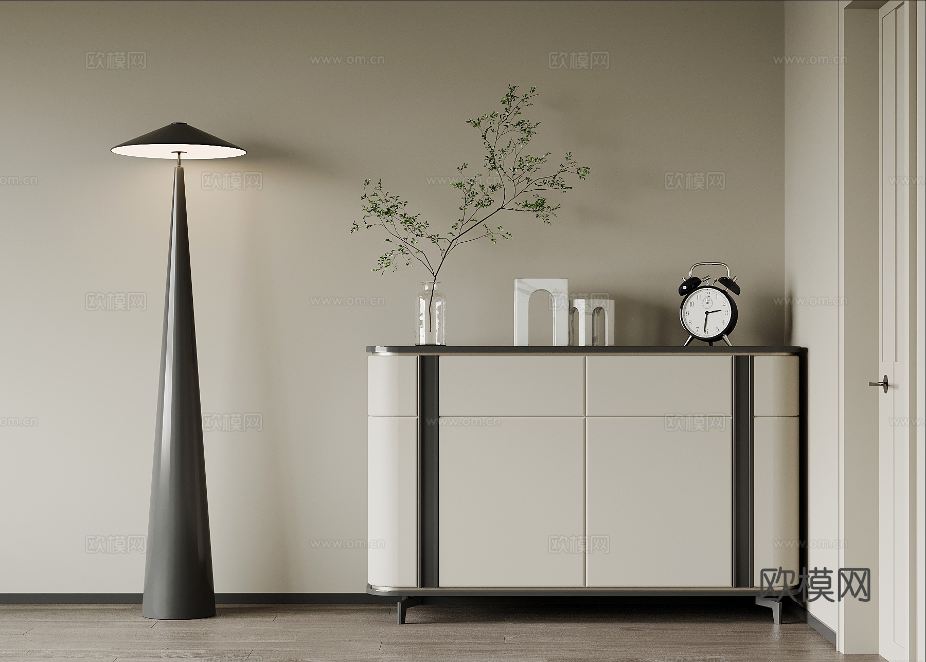 现代玄关柜 边柜su模型