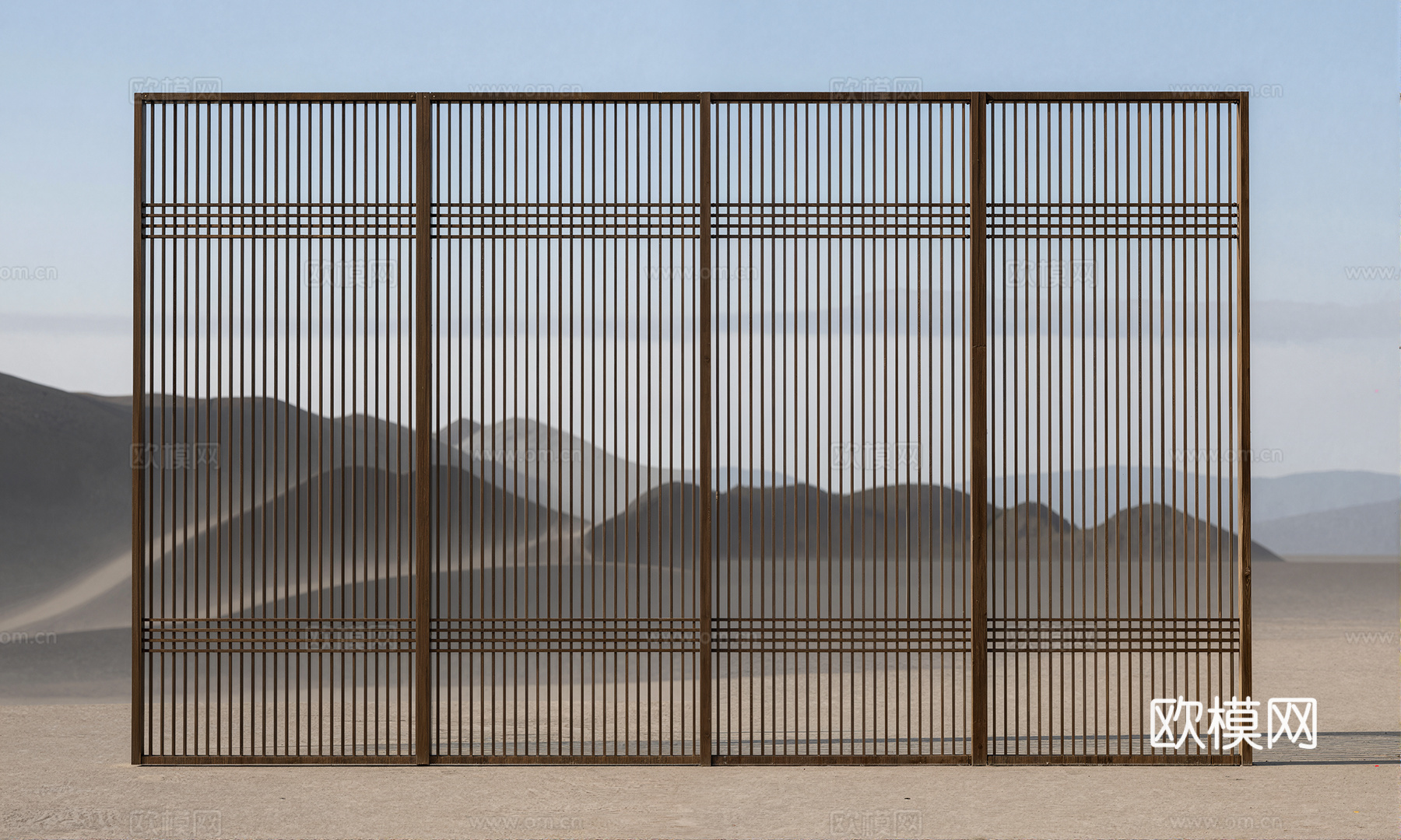 新中式屏风su模型