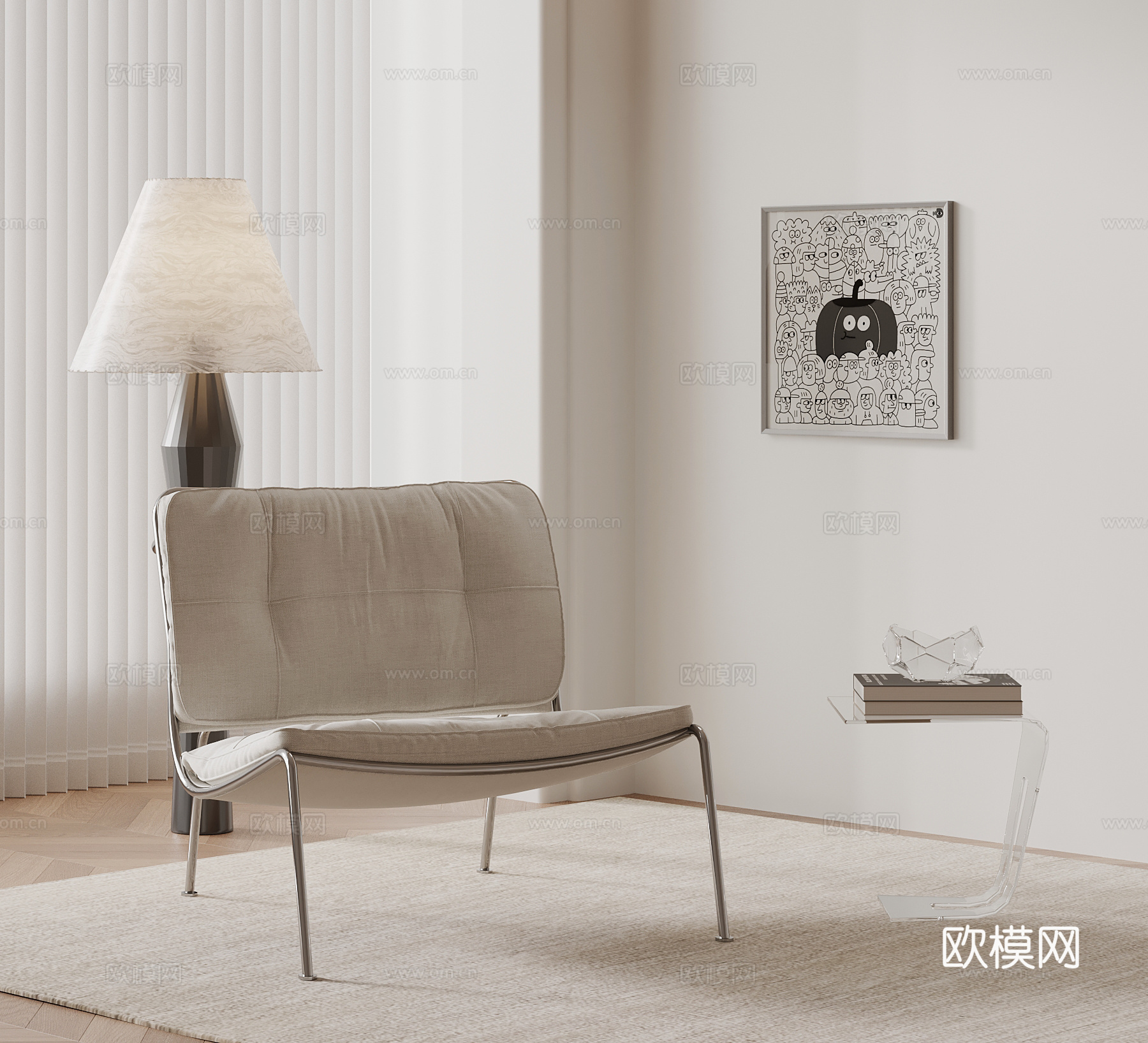 现代休闲椅 沙发椅su模型