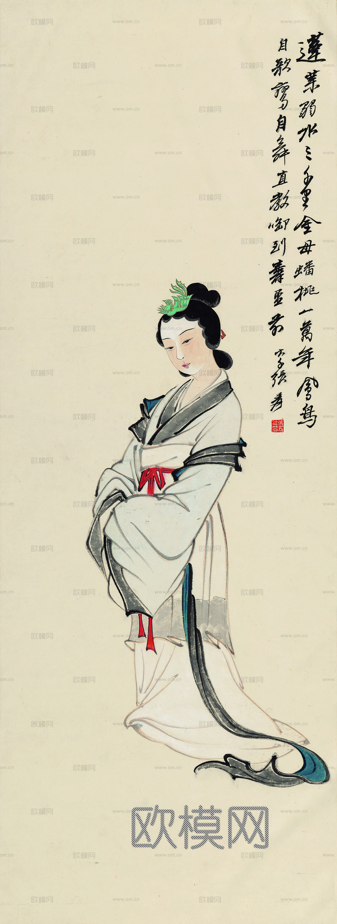 张大千绘画作品，中国近现代水墨画，写意水墨画38下载