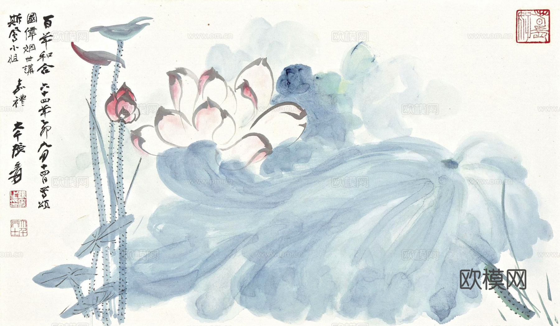 张大千绘画作品，中国近现代水墨画，写意水墨画83下载