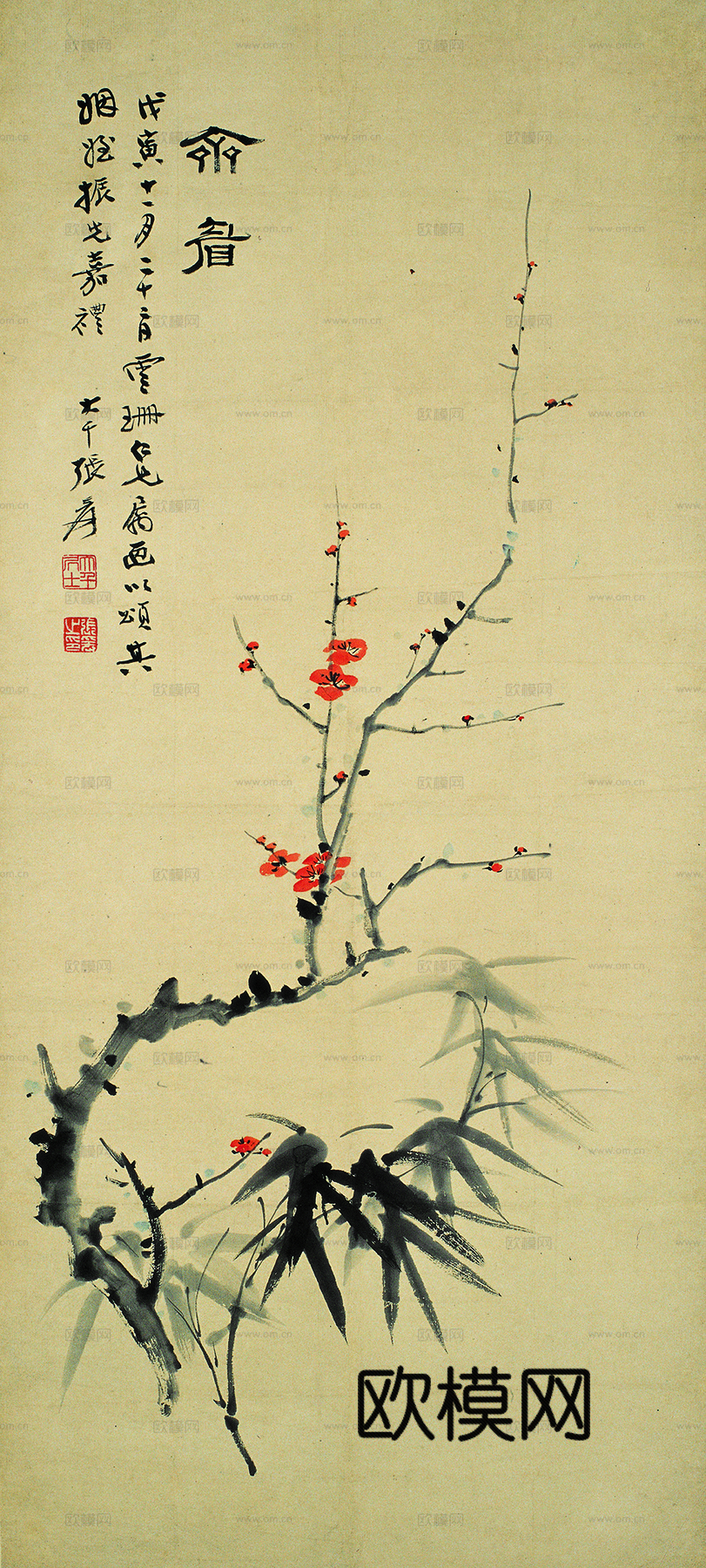 张大千绘画作品，中国近现代水墨画，写意水墨画