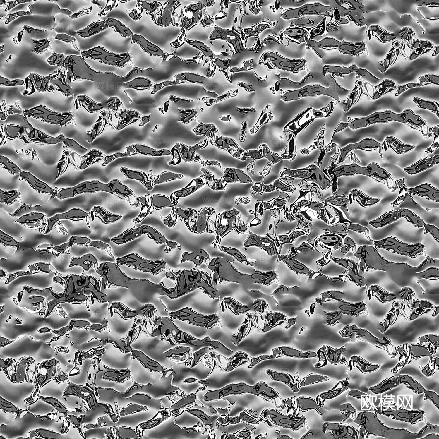 现代水波纹金属 银色水波纹不锈钢贴图