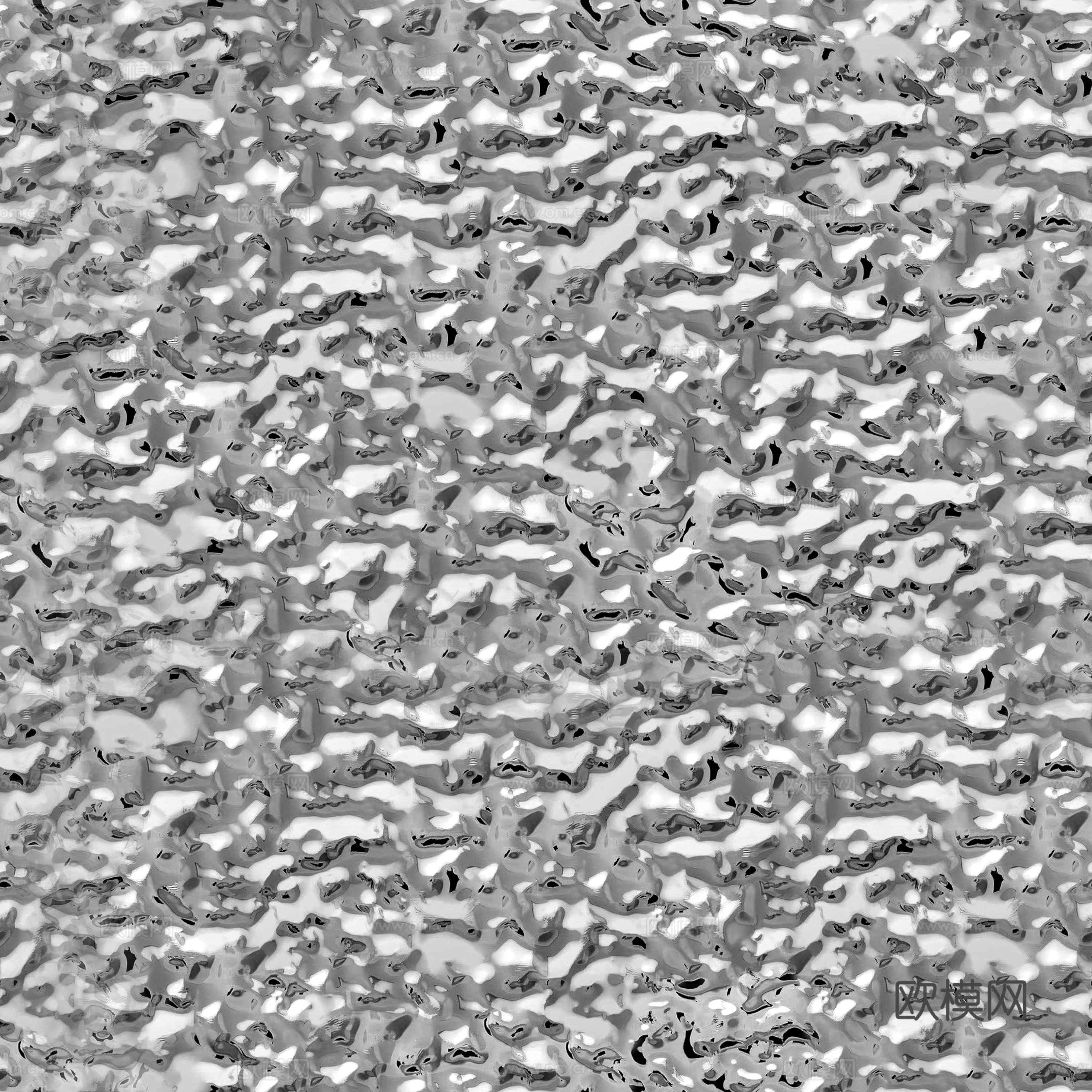 现代无缝银色水波纹不锈钢金属板