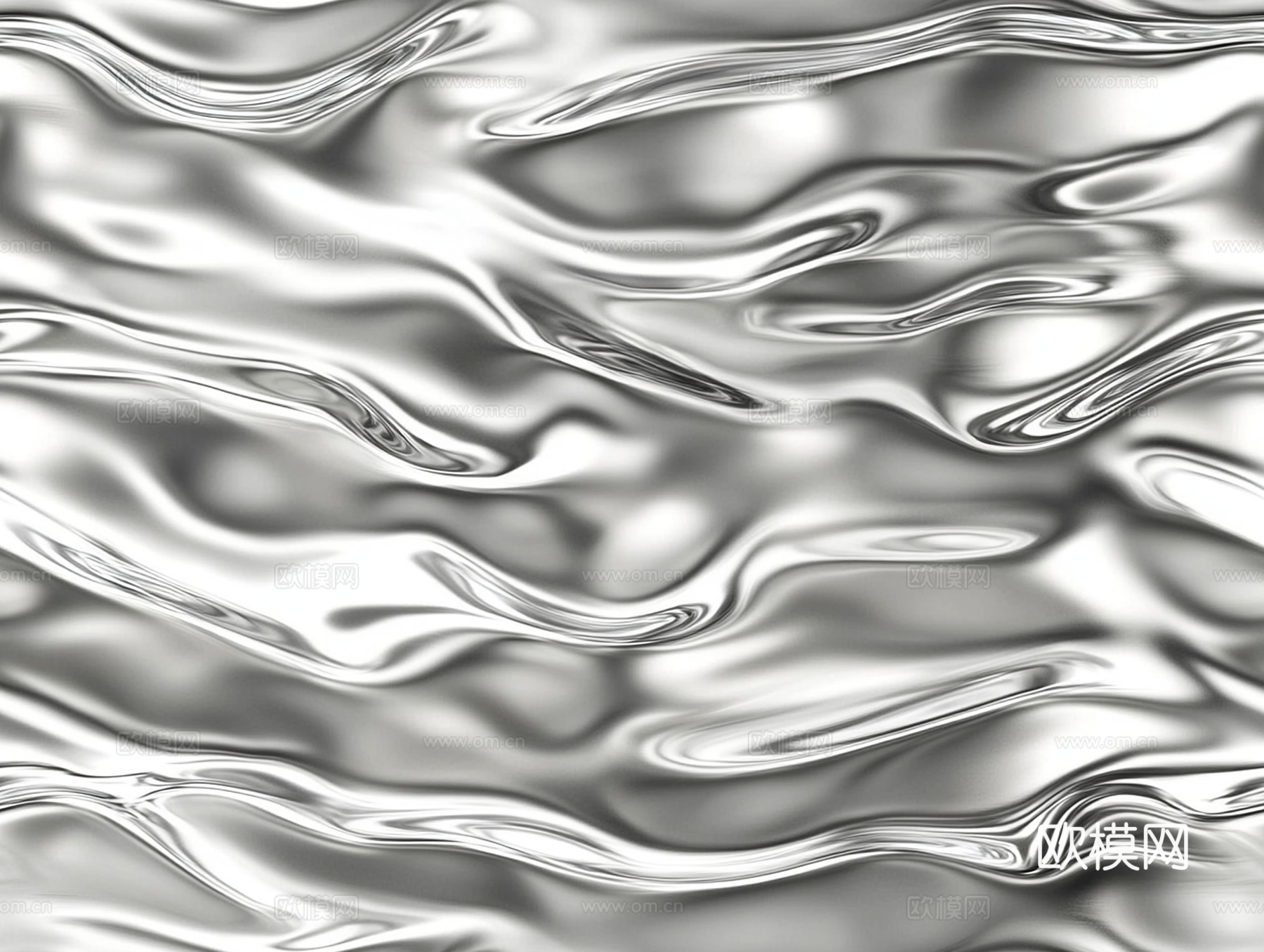 现代水波纹金属 银色水波纹不锈钢贴图