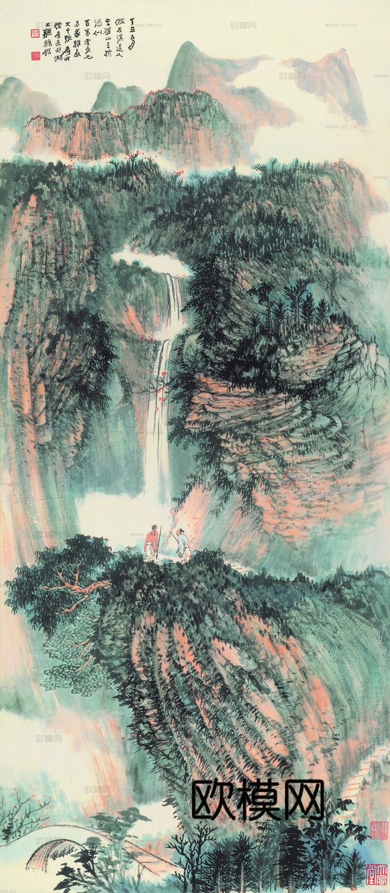 张大千绘画作品，中国近现代水墨画，写意水墨画14