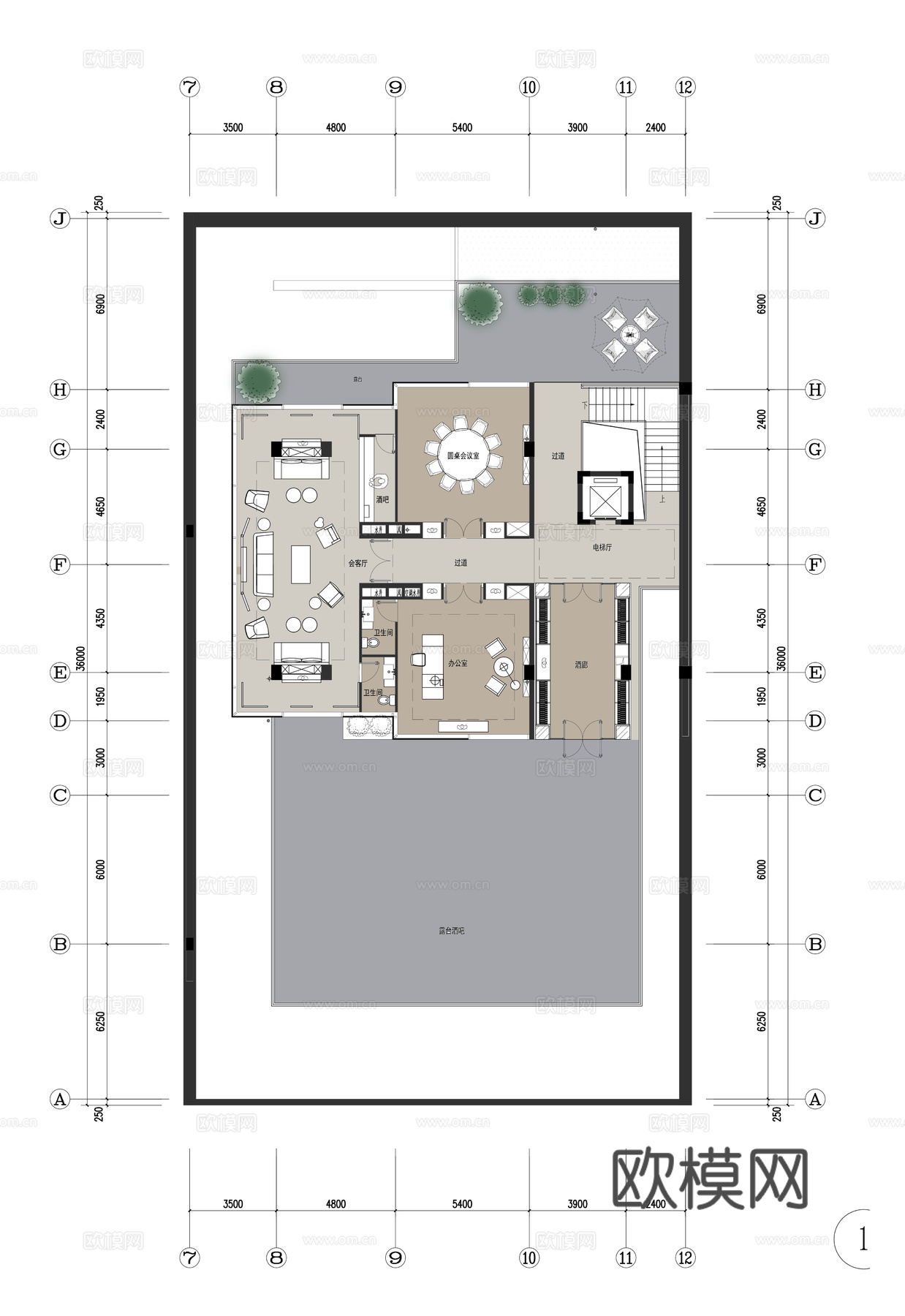 办公会所 最新全套施工图合集cad施工图