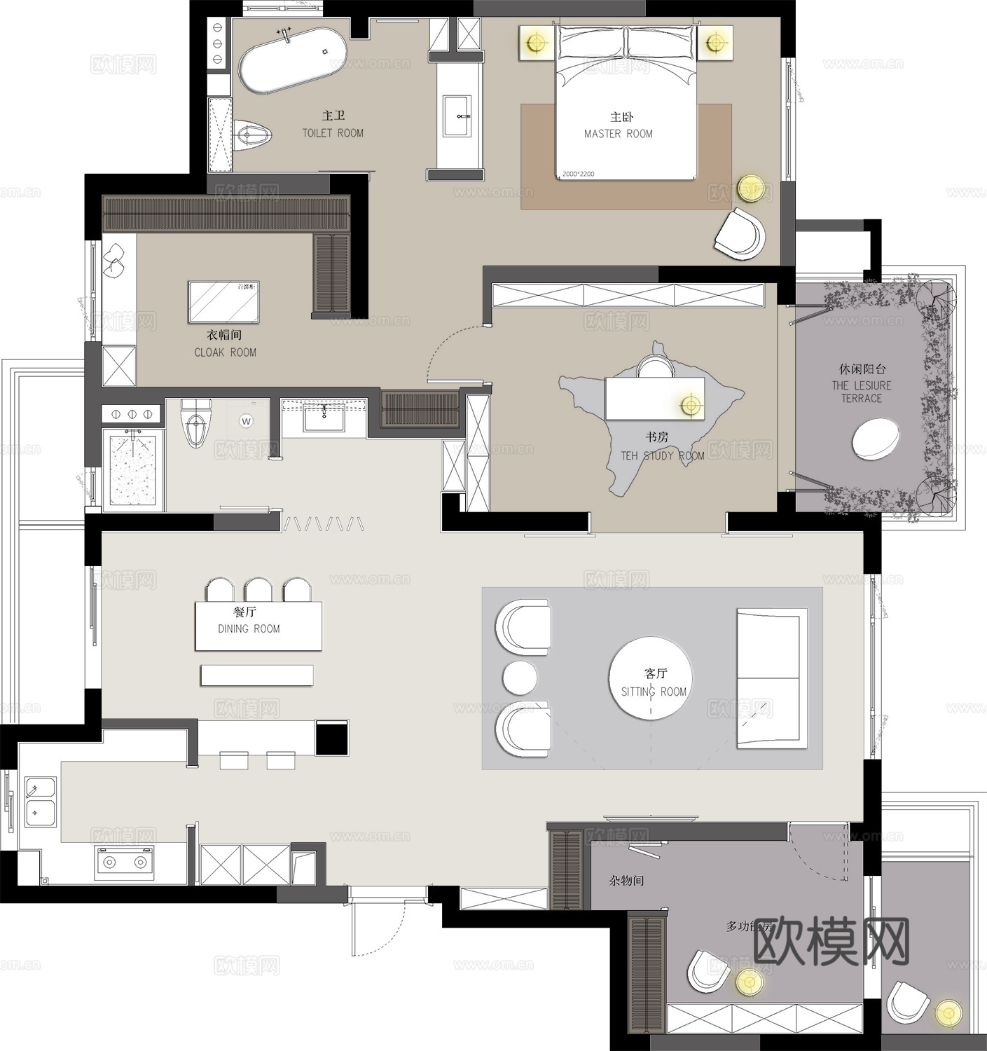 极简平层 样板间 最新全套施工图合集cad施工图