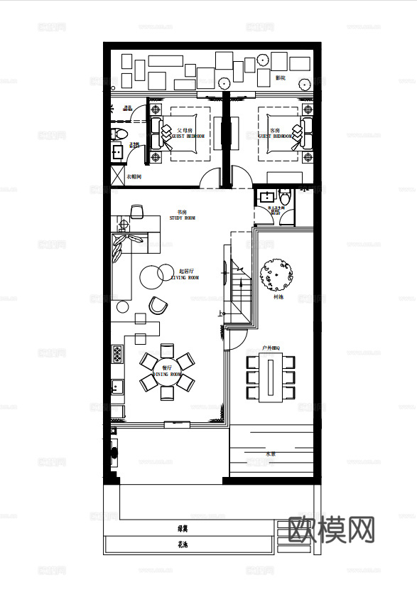 高端别墅 最新全套施工图 效果图合集cad施工图
