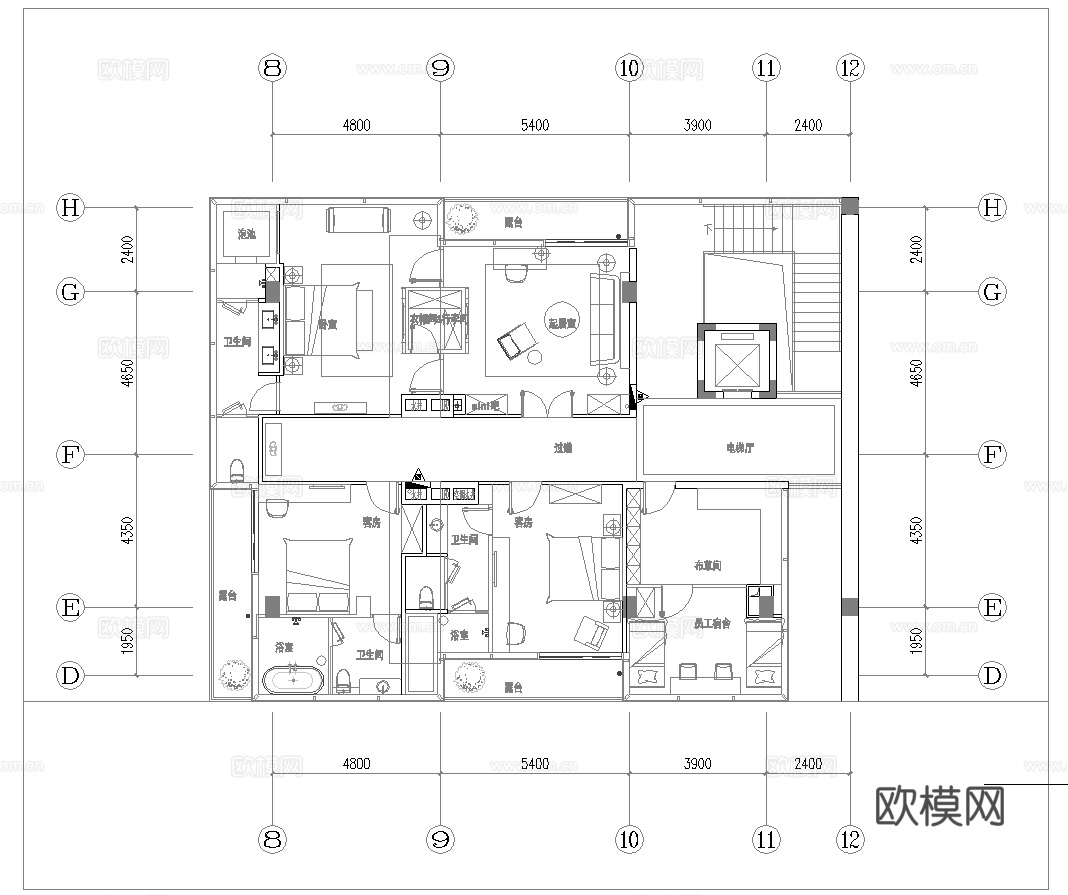 办公会所 最新全套施工图合集cad施工图