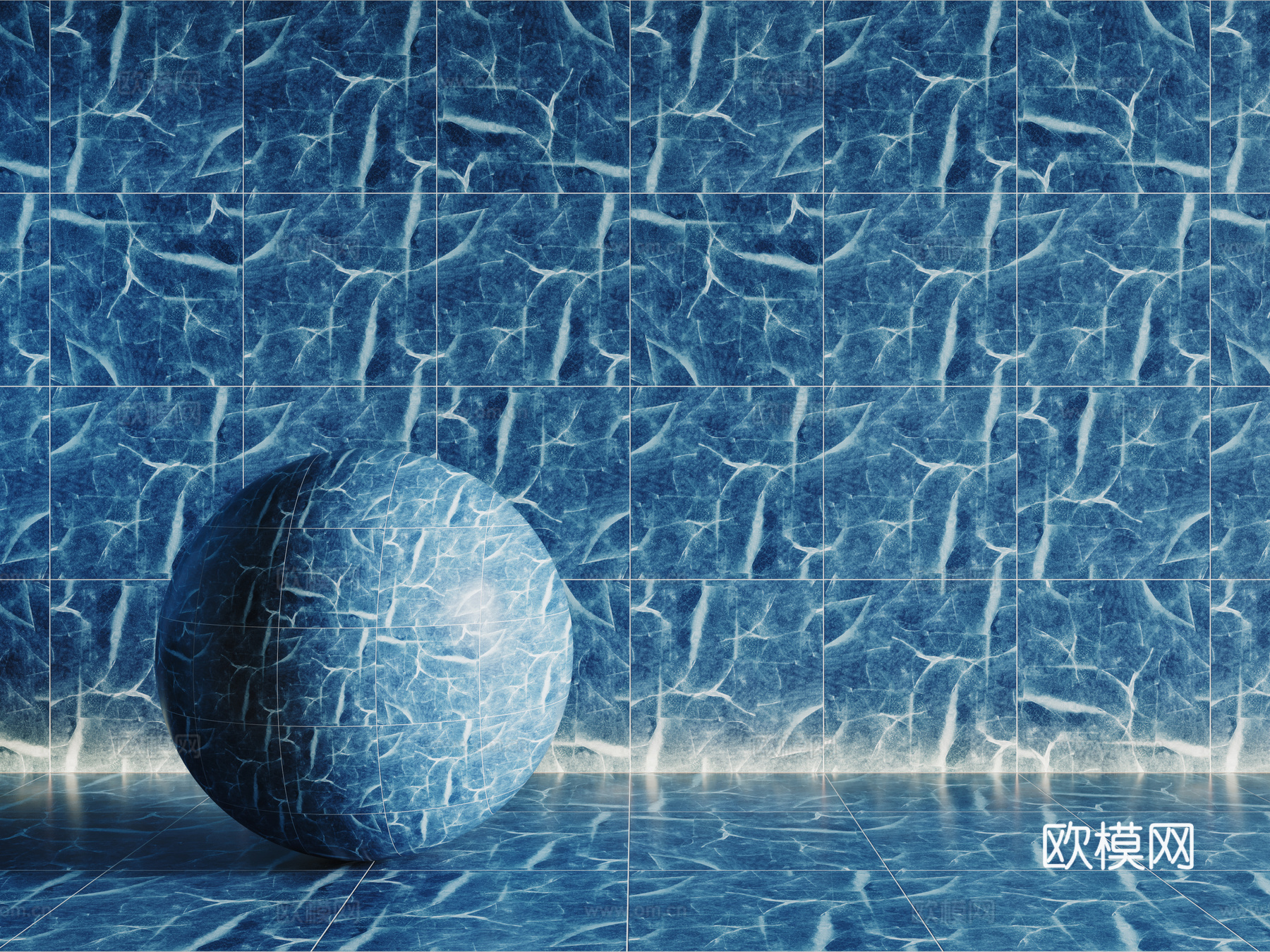 现代蓝色瓷砖 厨房瓷砖 洗手间瓷砖 地砖 墙砖su模型