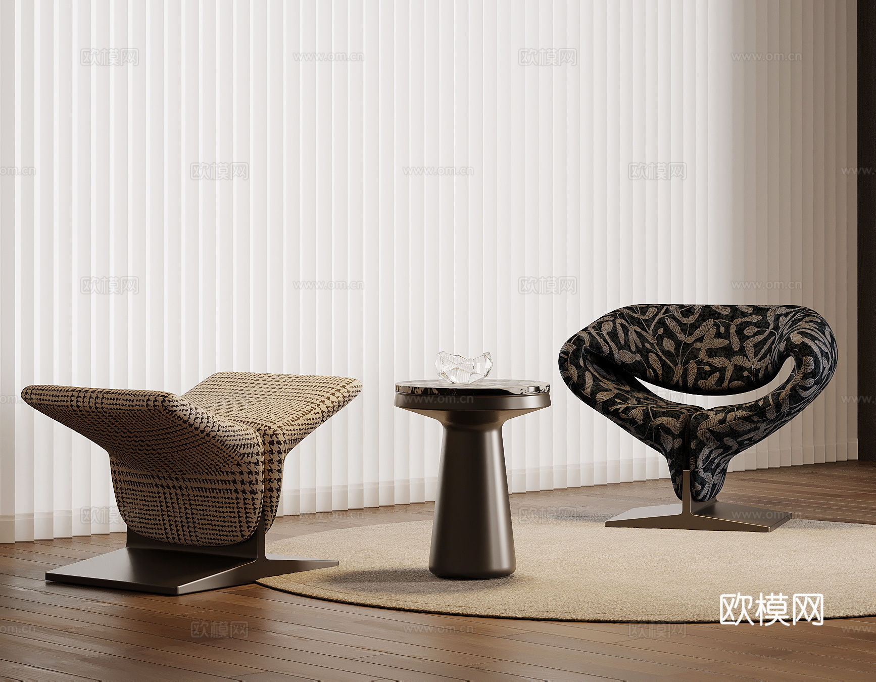 现代单人沙发 休闲椅su模型