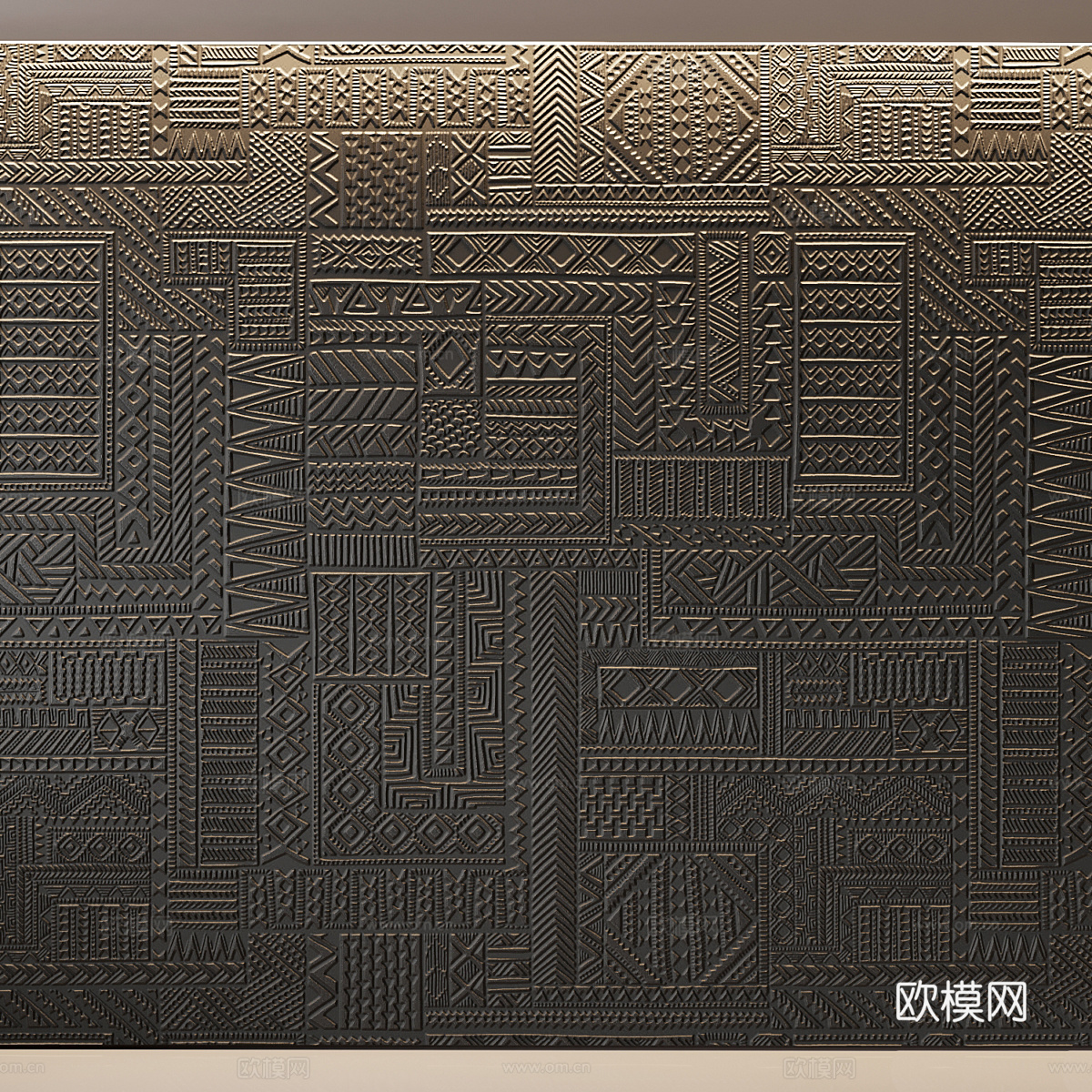 新中式侘寂墙面装饰材料3d模型下载（渲染图1）