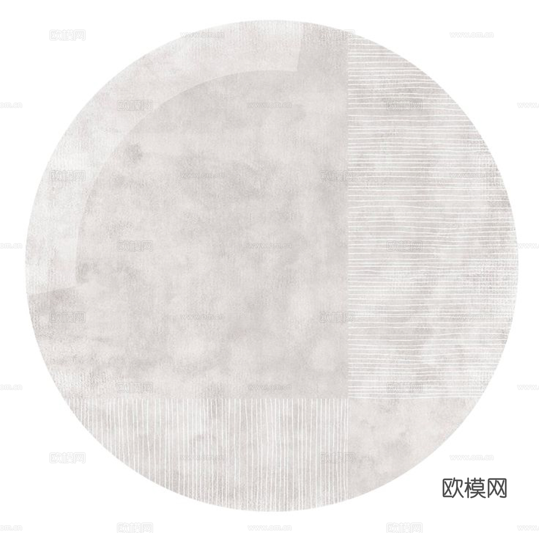 现代奶油风圆形地毯贴图