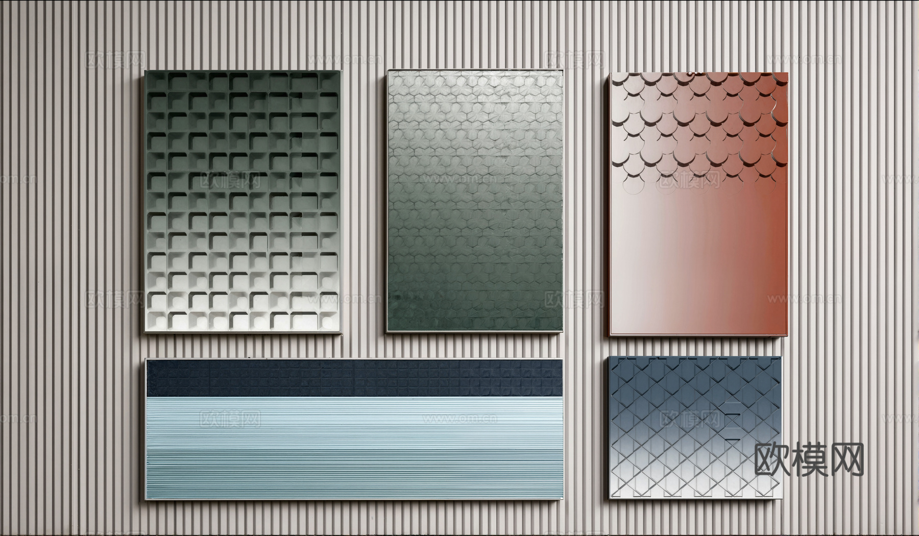 现代立体装饰画su模型