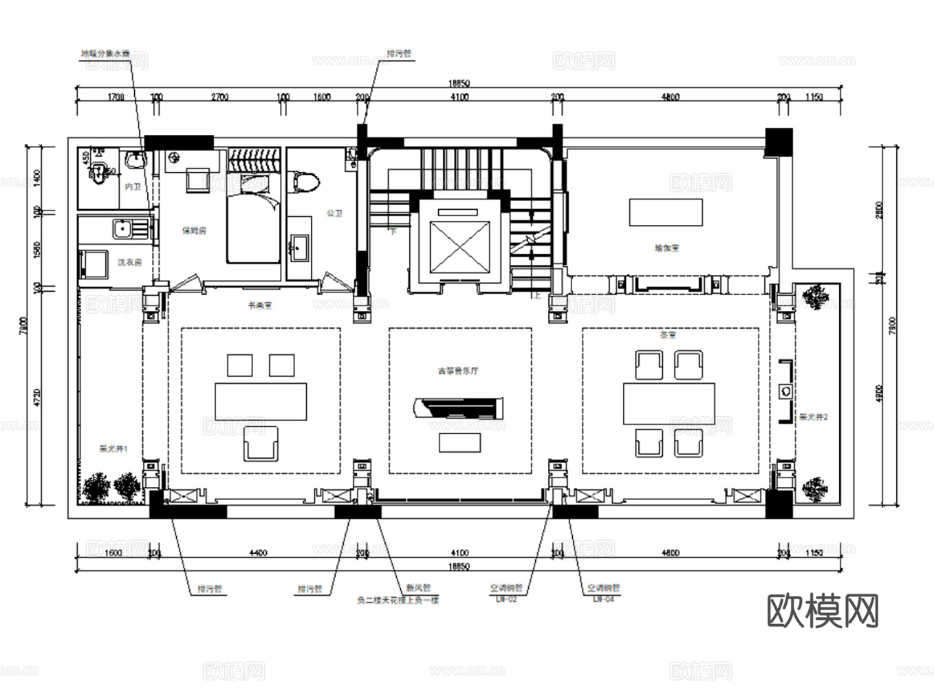 7套新中式别墅住宅大平层样板间CAD施工图效果图实景图cad施工图