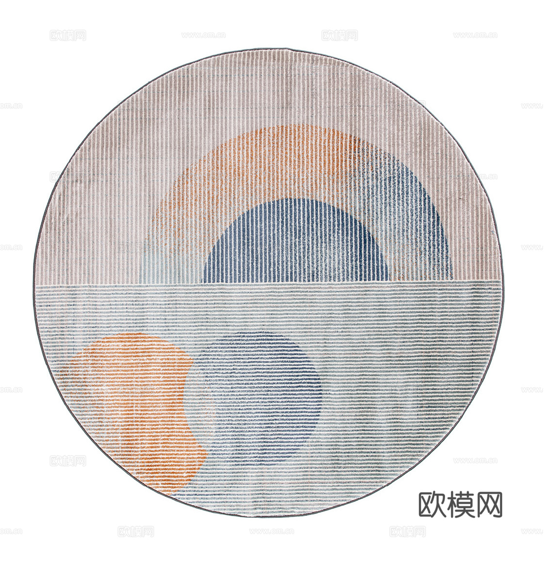 意式轻奢圆形地毯贴图