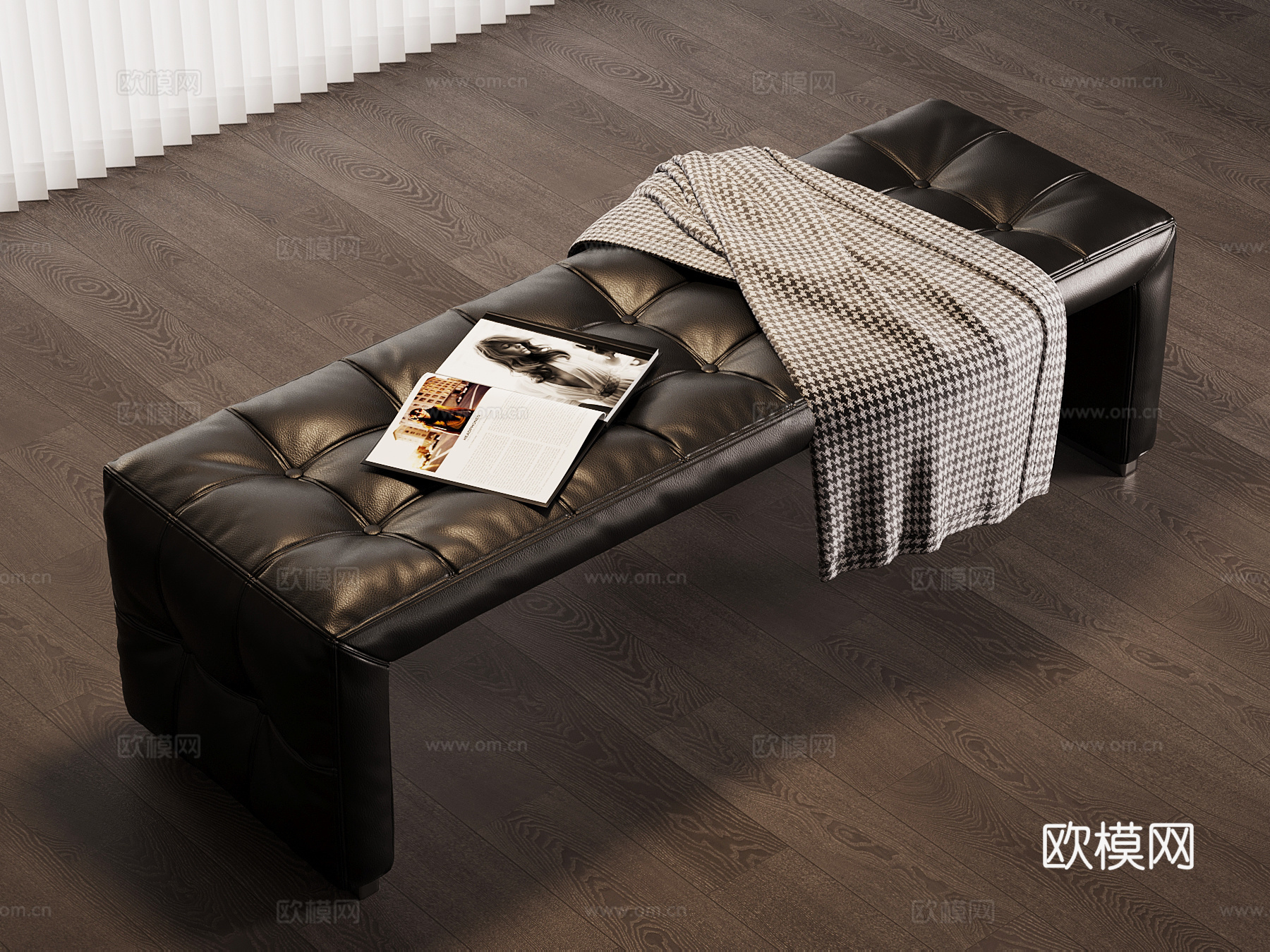 现代意式换鞋凳 床尾凳 沙发凳su模型