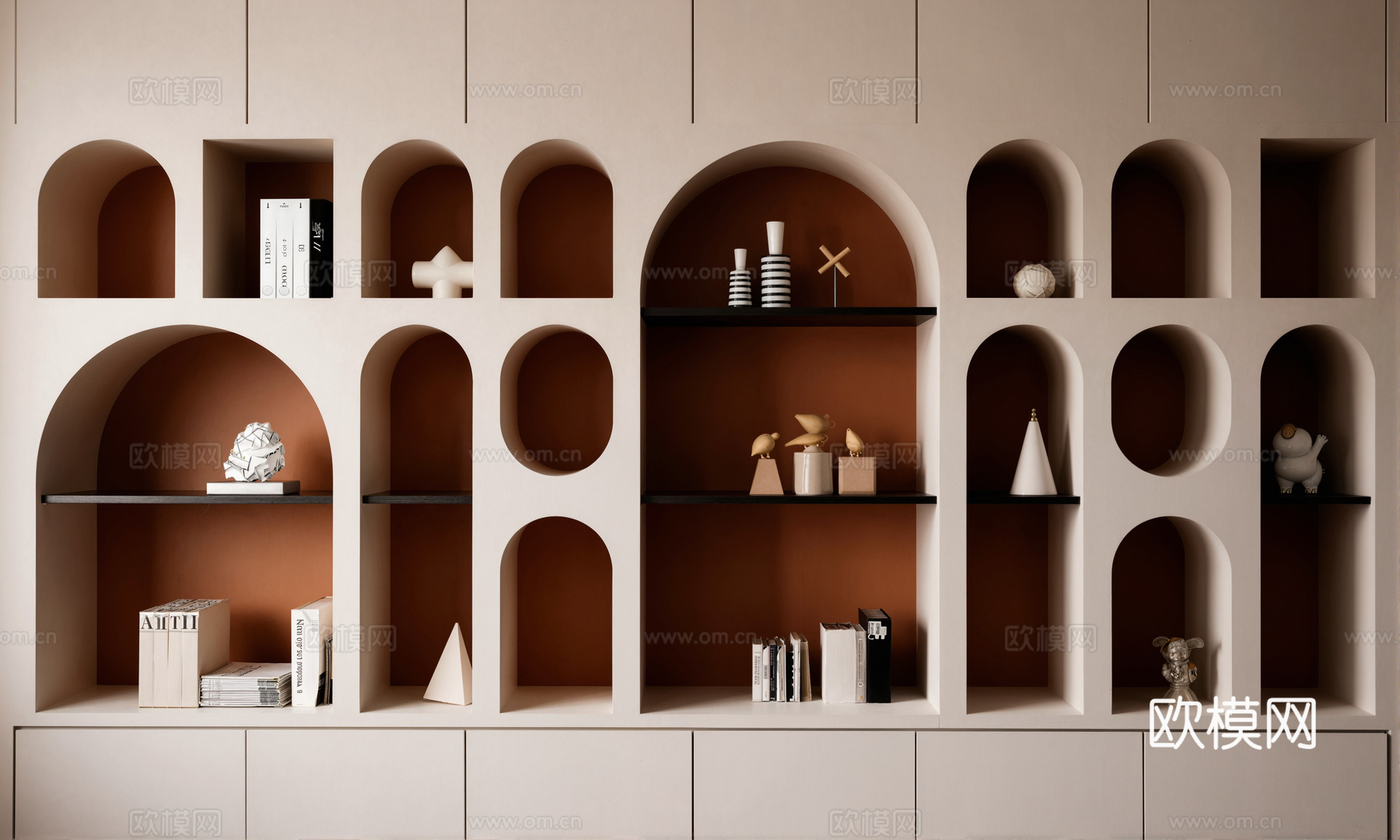 现代时尚展示柜收纳柜su模型