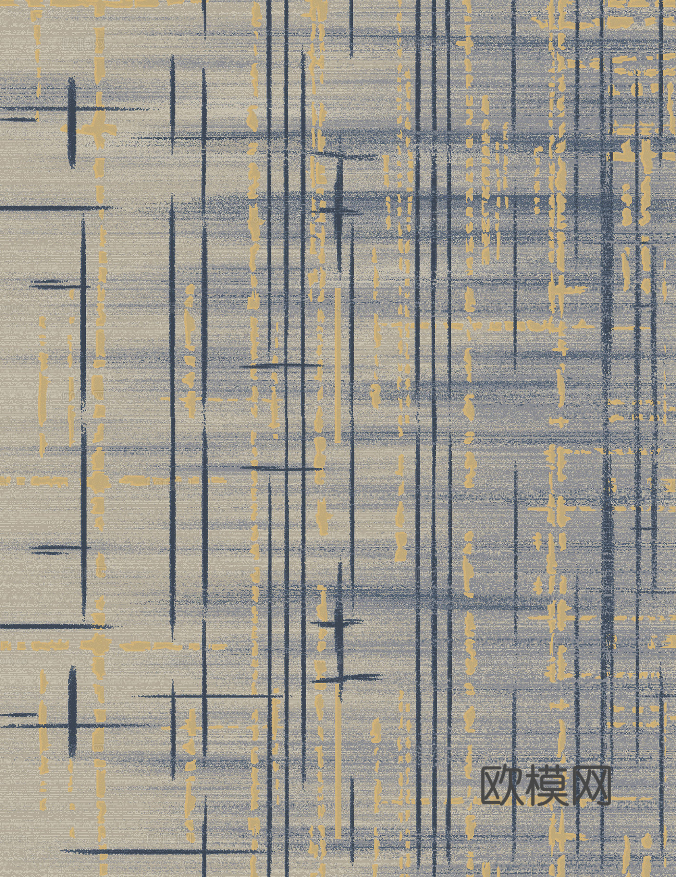 无缝深灰色针织肌理几何条纹地毯