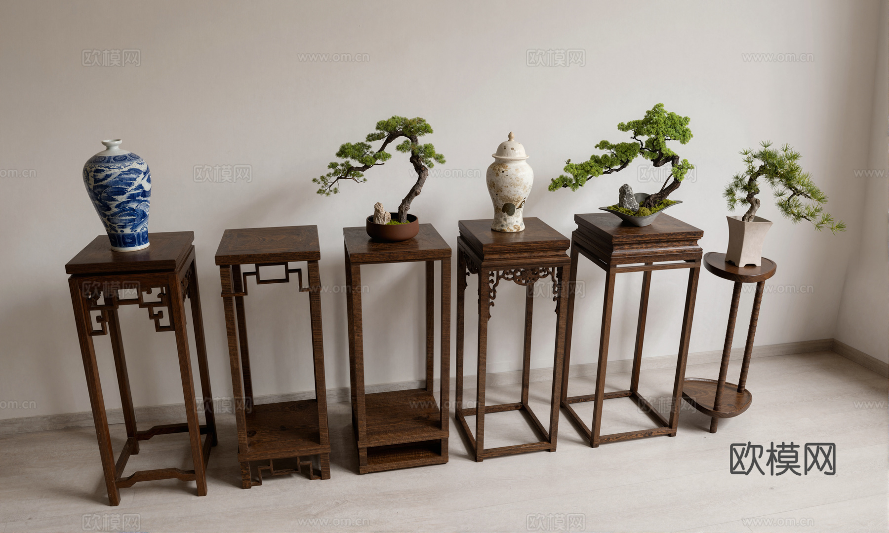 中式花架su模型