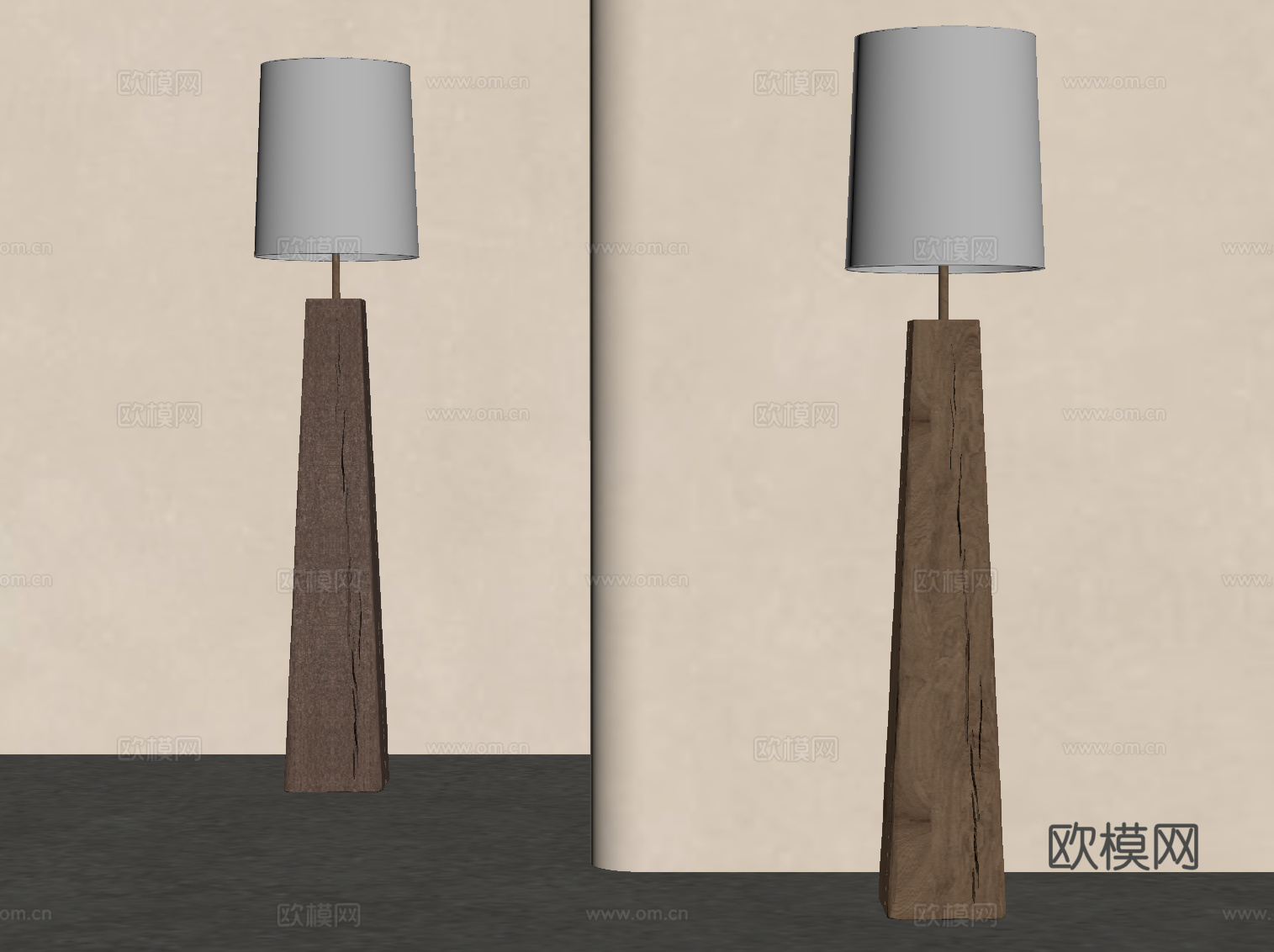 现代中古风落地灯su模型