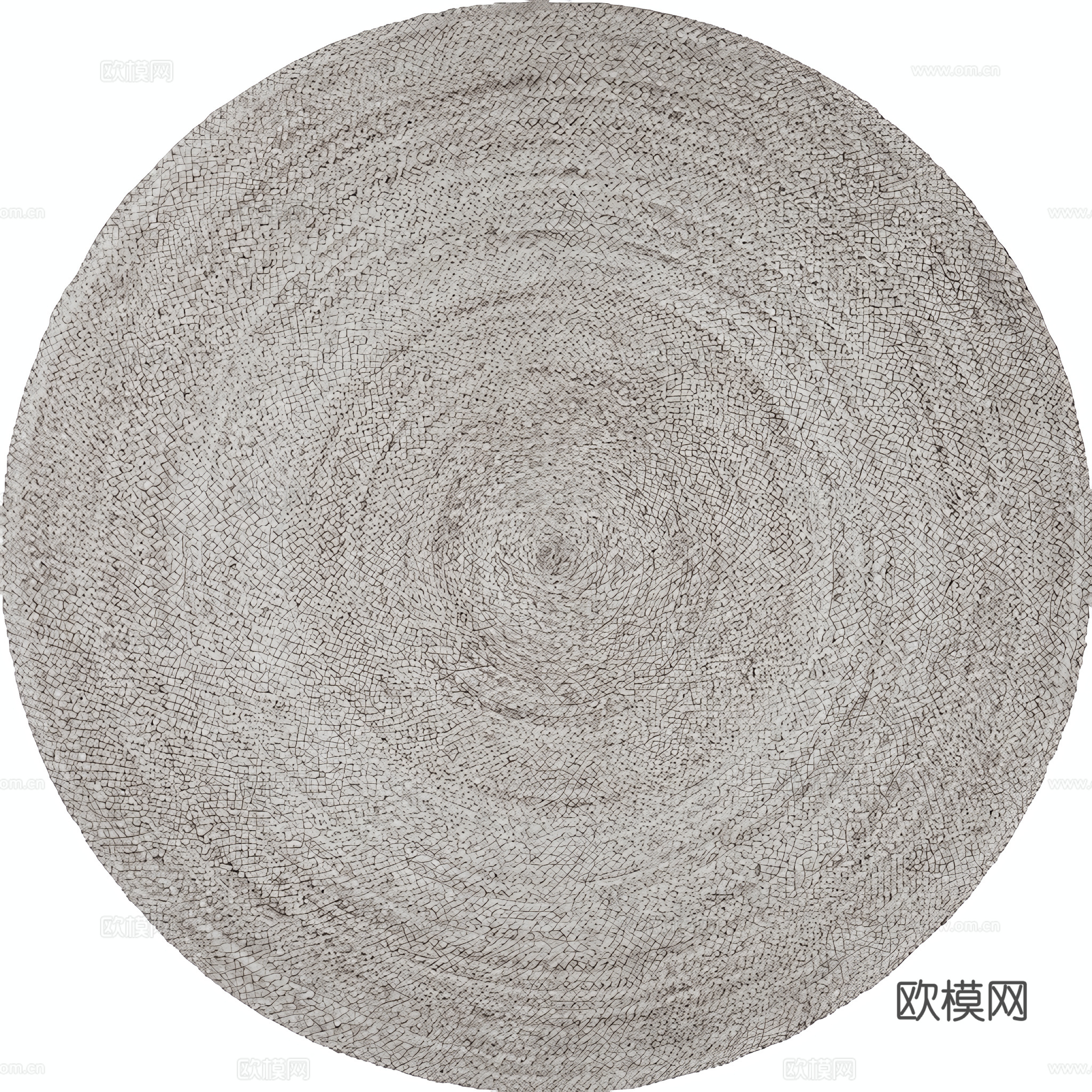 现代轻奢毛绒圆形地毯贴图