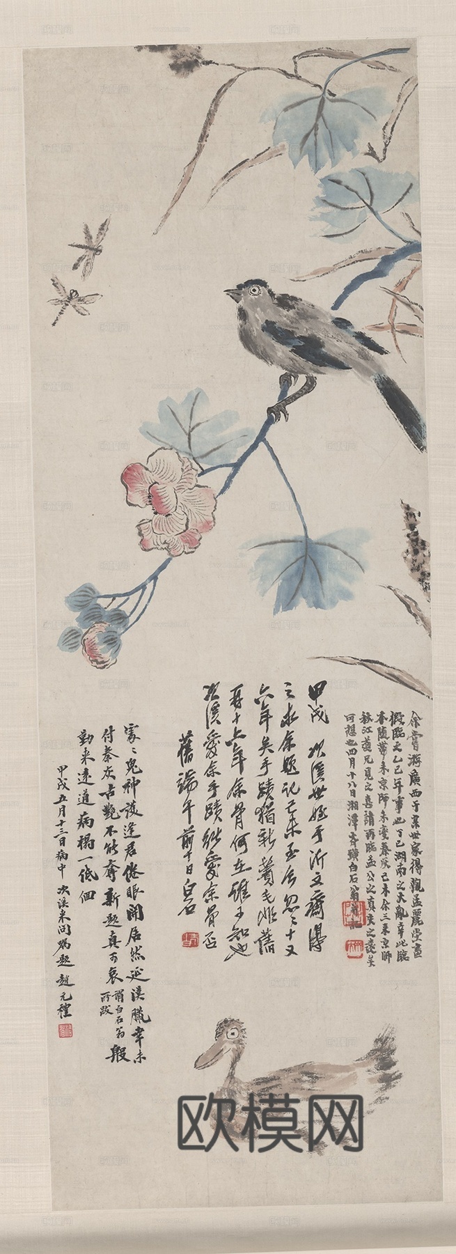 齐白石写意水墨画，近现代水墨画 鸟鸭