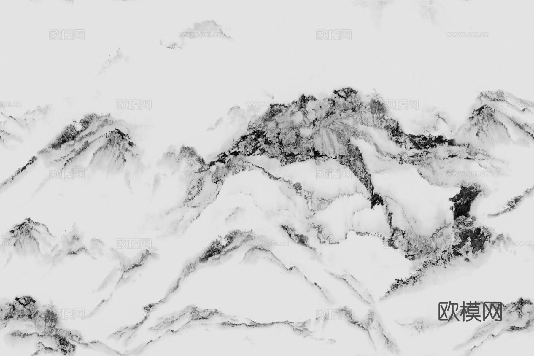 现代新中式山水大理石 白色山水纹理大理石