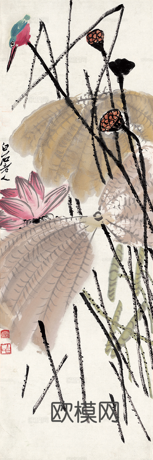 齐白石写意水墨画，近现代水墨画 四条屏2-ca0709043