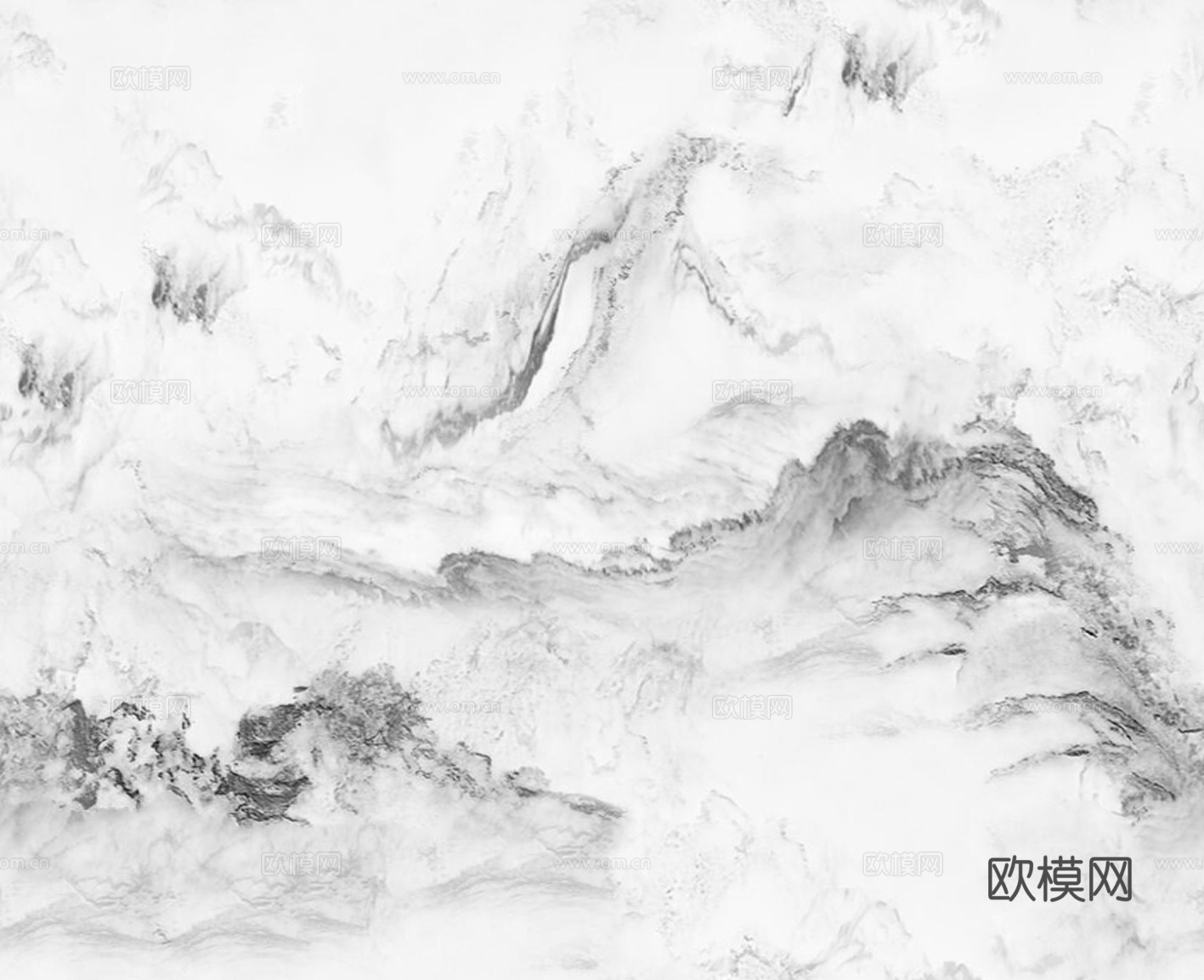 现代新中式大理石 浅色山水大理石岩板