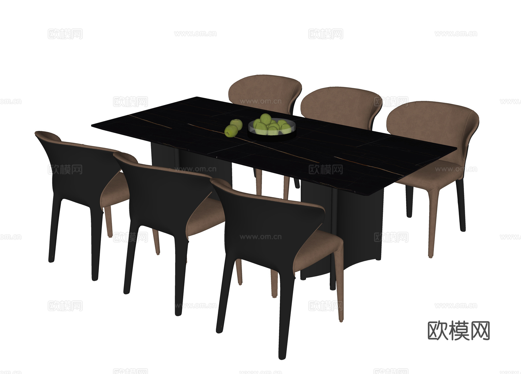 现代餐桌椅 餐椅su模型