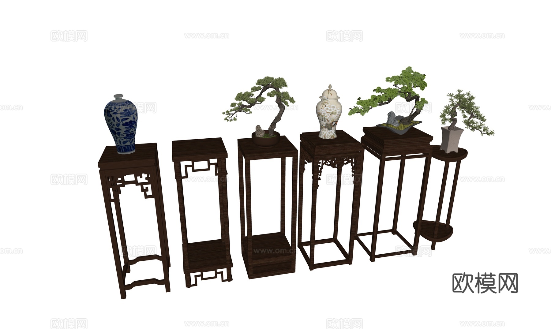 中式花架su模型