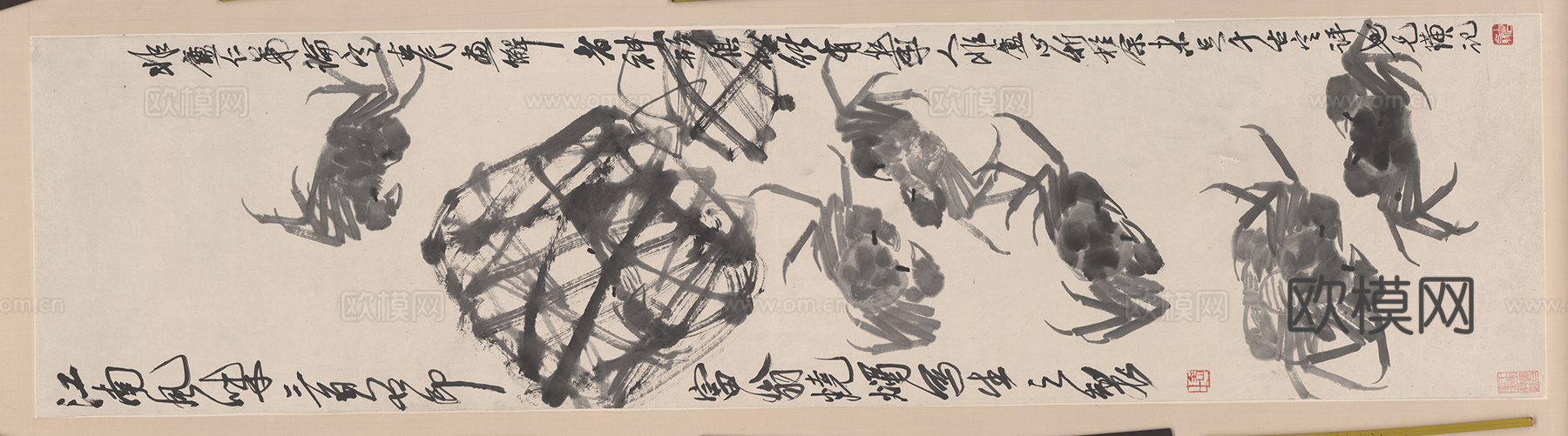 齐白石写意水墨画，近现代水墨画 江南风味 原扫图