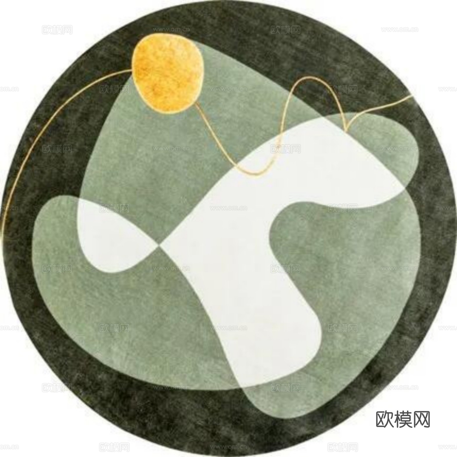 圆形儿童卡通地毯贴图