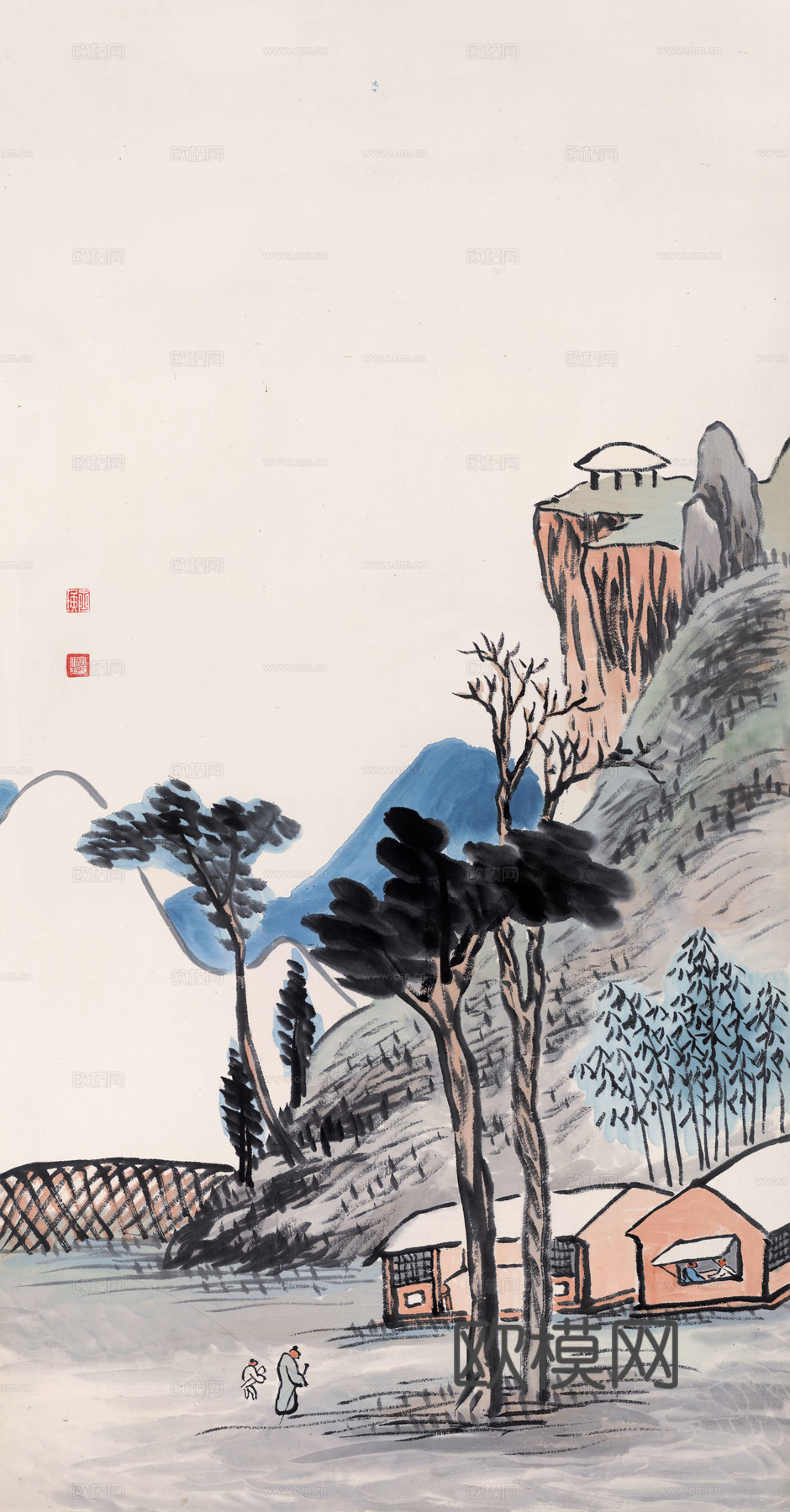 齐白石写意水墨画，近现代水墨画-山水