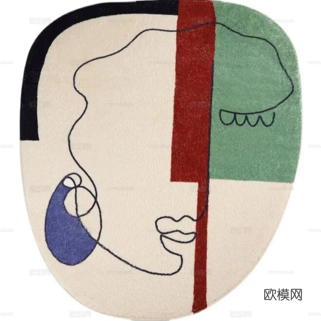 圆形儿童卡通地毯贴图