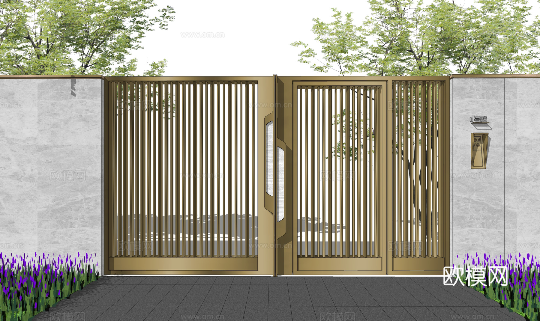 阳光房 草坪灯 景观 屋顶花园 露台 微景观 水池su模型