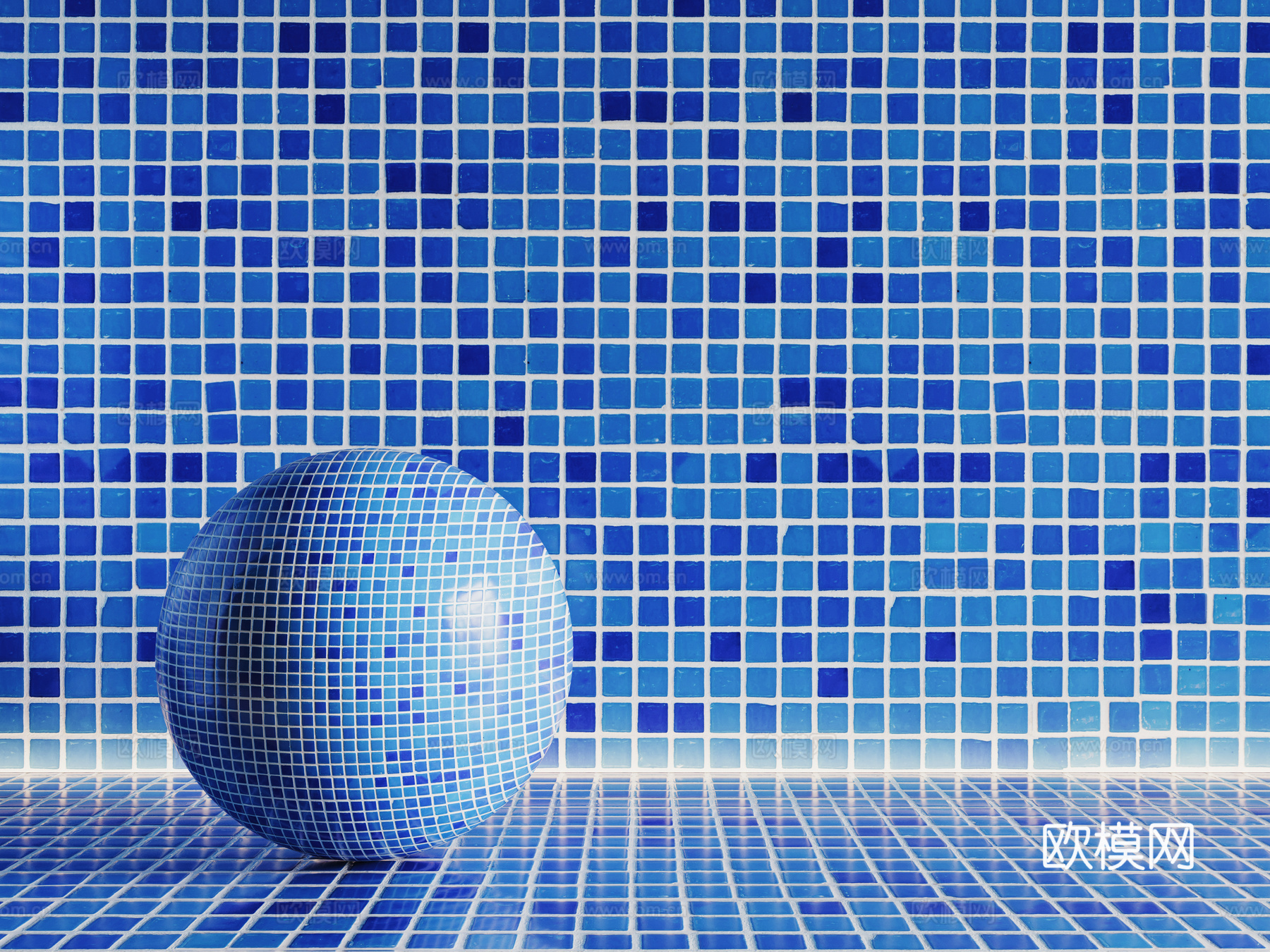 现代蓝色瓷砖 厨房瓷砖 洗手间瓷砖 地砖 墙砖su模型