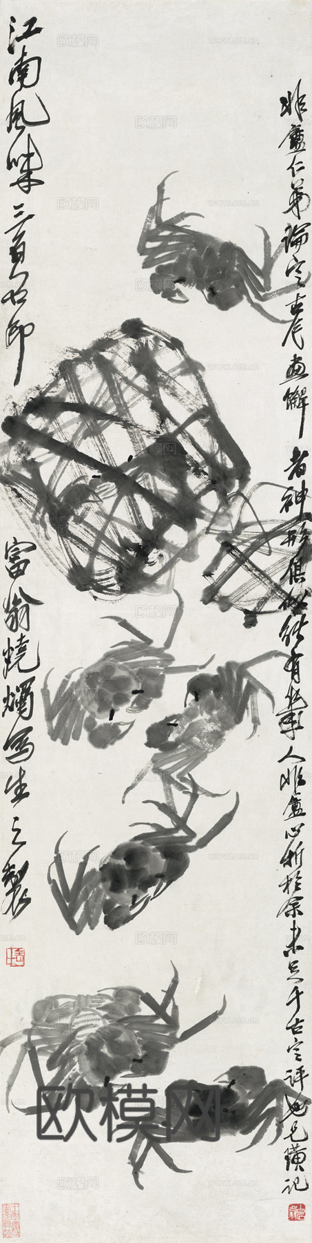 齐白石写意水墨画，近现代水墨画-江南风味