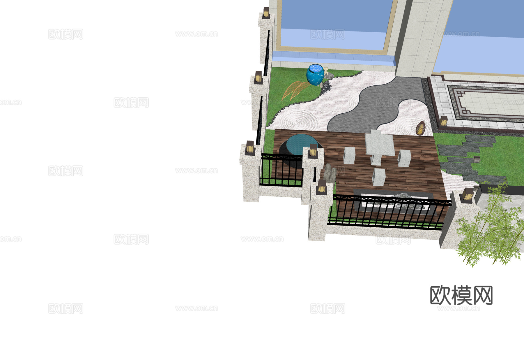 微景观 室内景观 水景 景观 庭院 阳光房 屋顶花园su模型