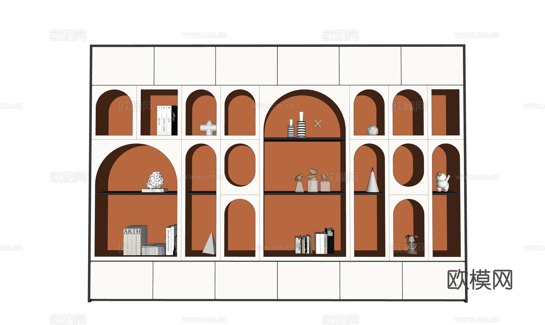 现代时尚展示柜收纳柜su模型