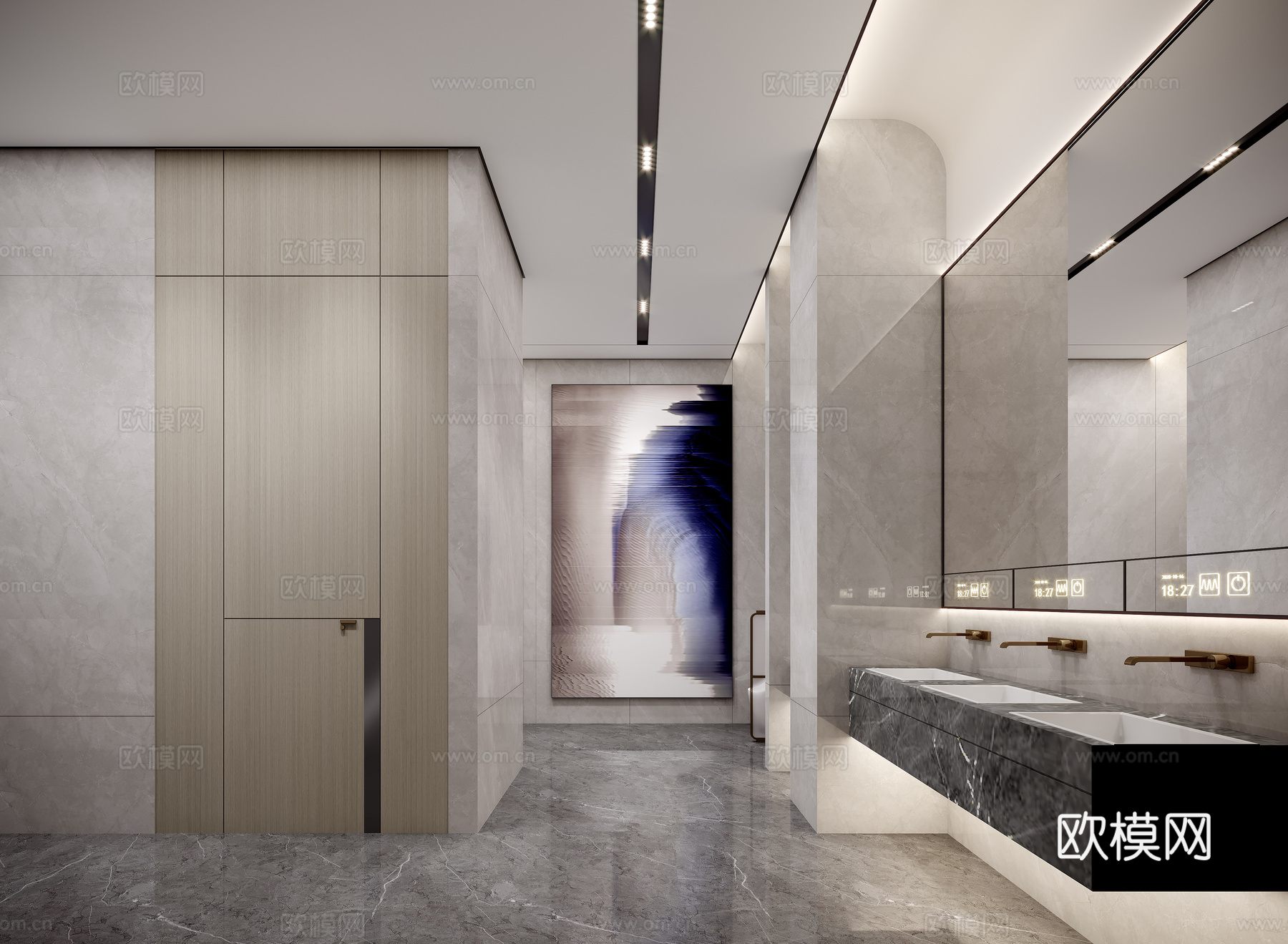 现代公共卫生间3d模型下载